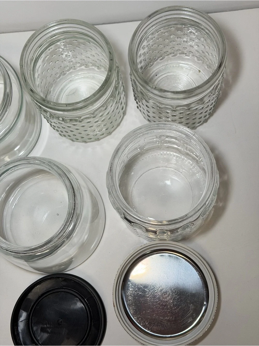 Vintage Clear Glass Canister & Storage Jar Lot (5 Pieces)
